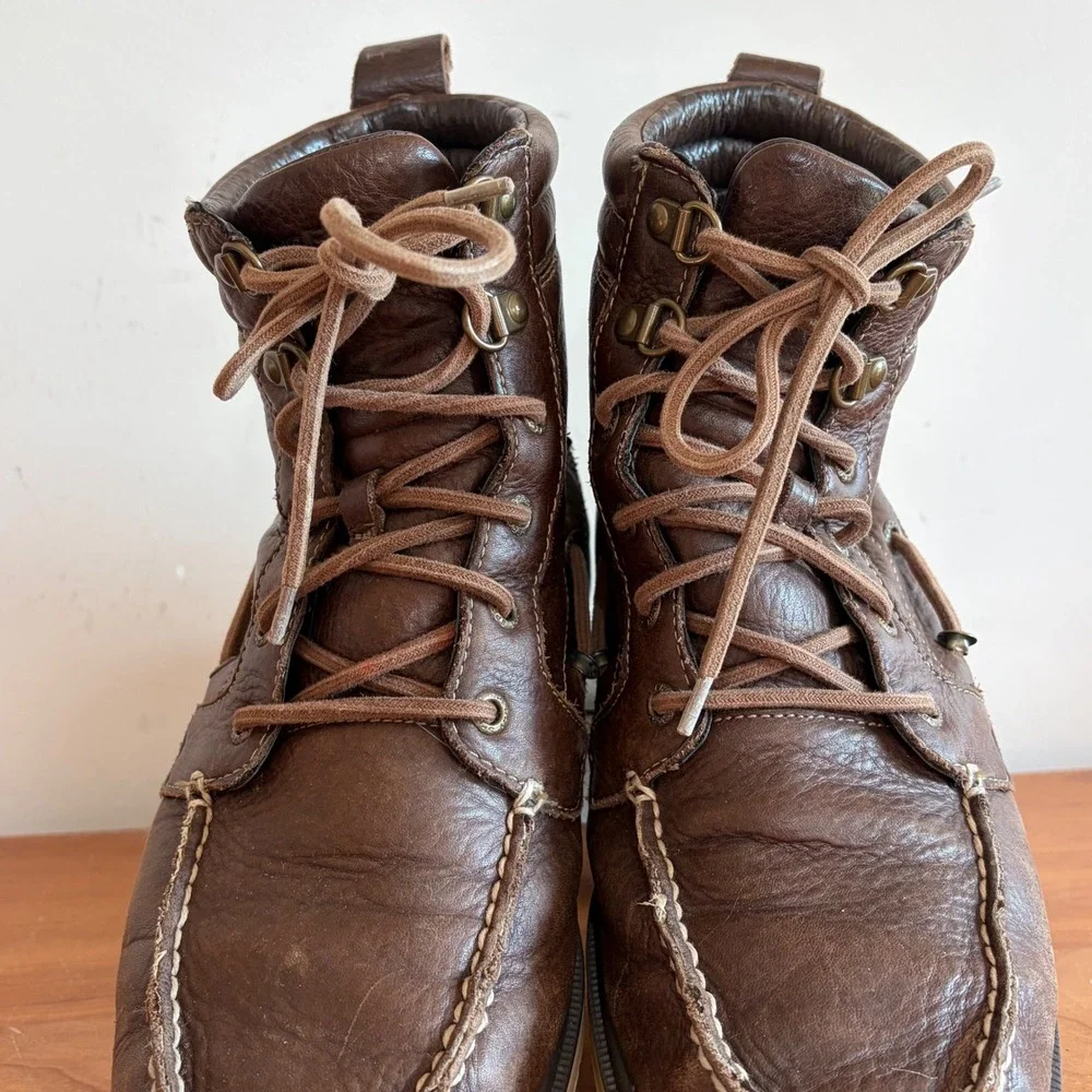 Sperry Top-Sider Mens STS14151 Waterproof Leather Moc Toe Boots Brown 10.5M